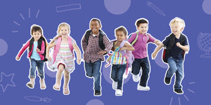 children with backpacks